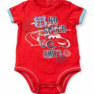 Disney Pixar Cars Lightning McQueen Bodysuit 6-9M Baby Onesie